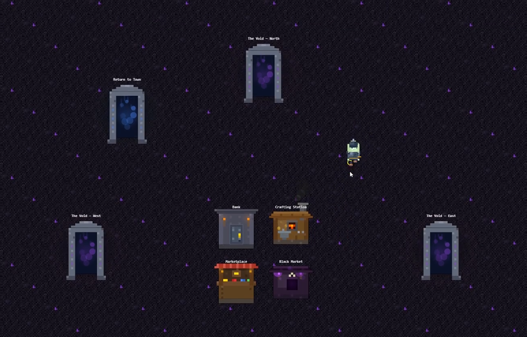 Nexus hub with void portals